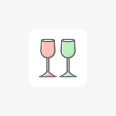 Elegant Wine Glass Awesome Lineal Icon