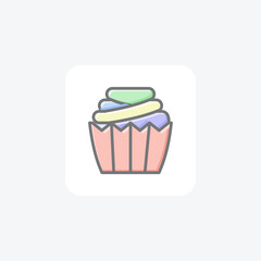 Irresistible Cupcake Awesome Lineal Icon