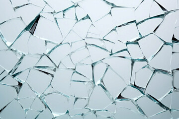 Broken glass window with lot of broken glass on it.