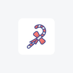 Sweet Candy Cane Filled Outline Icon