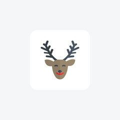 Majestic Christmas Deer Flat Icon