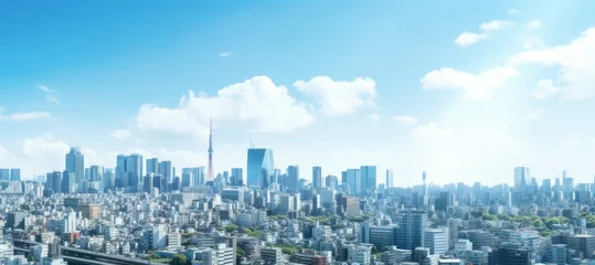 Rolgordijnen 東京っぽい都市風景のパノラマ  © fumoto-lab