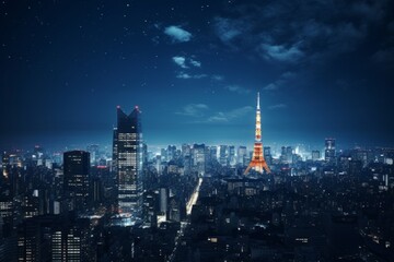 Naklejka premium 都市の夜景 