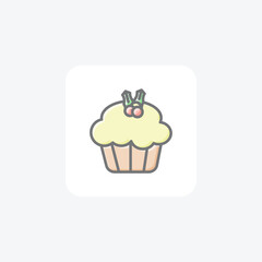 Festive Christmas Cupcake Delights Awesome Lineal Icon