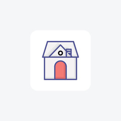 Charming House Filled Outline Icon