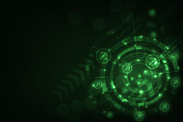 Vector arrow abstract technology communication concept. Futuristic hi-tech background design..