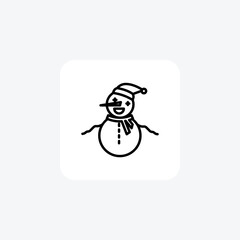 Christmas Snowman frosty friends Line Icon