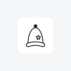 Christmas Hat Festive Crown Line Icon