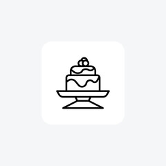 Christmas Cake Glittering Peppermint Snowfall Line Icon