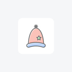 Christmas Hat Festive Crown Awesome Lineal Icon