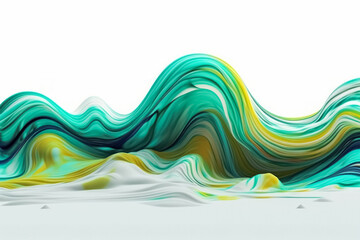 Abstract modern white and neon colors liquid wavy acrylic paint background. Generative AI.