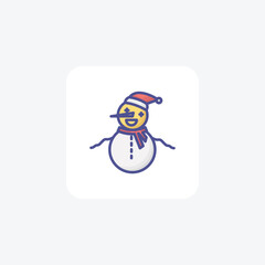Christmas Snowman frosty friends Filled Outline Icon