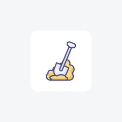 Christmas Construction Shovel Filled Outline Icon