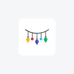 Christmas Decoration Lights Flat Icon