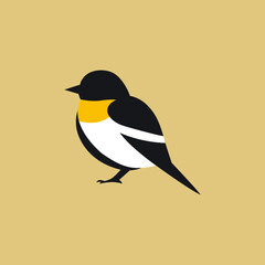 simple bird goldfinch animal beautiful nature logo vector illustration template design