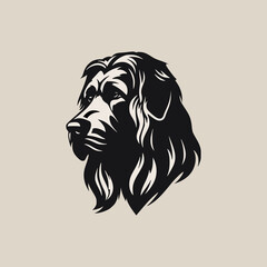 simple leonberger dog pet animal cute logo vector illustration template design