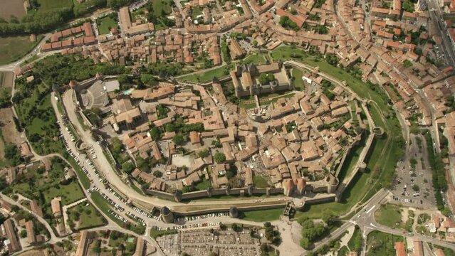 Carcassonne vue a&eacute;rienne top shot