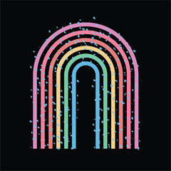 Simple color rainbow element. vector illustration. black background