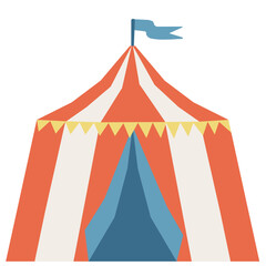 Circus tent flat illustration
