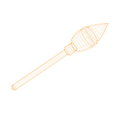 3D mesh grid, net wire, vector. 3D wireframe or geometric network in lines or mesh grid frames, science, and technology object