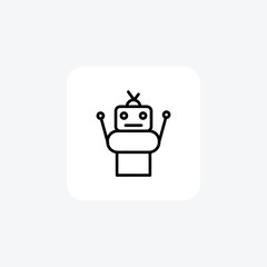 Robots Revolutionizing Automation Line Icon