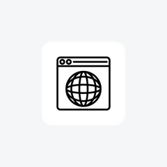 TechnoSphere Global Navigating the Digital Frontier Line Icon