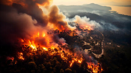 Fototapeta na wymiar Climate change has already led to an increase in wildfire