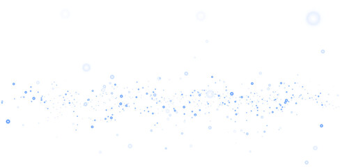 Glow light effect. Blue glitter and bokeh on transparent backdrop. Luxury particles with stardust. Magic Christmas composition. Special shine for poster or advertising. PNG.