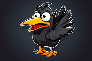 Obraz premium Cartoon bird with surprised look on its face and legs.