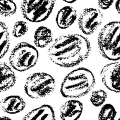 Grunge Free Hand Circles Hand Drawn Seamless Pattern