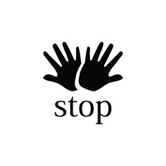 stop design logo, hand logo design, hand vector, hand silhouette, humanitarian foundation logo design, foundation logo