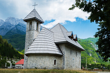 Part of the Catholic Church of Theth, Albania - late-19th-century stone church