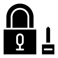 microphone lock glyph 