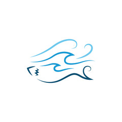 Abstract ocean logo in hawaiian style