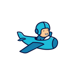Cute baby flight logo