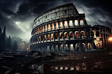 world tourism day, colosseum at night, Colosseum Illuminated: Nighttime Majesty Captured