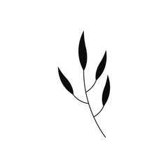 Leaves icon vector design silhouette isolated white background
