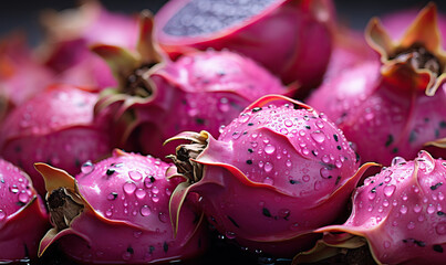 Pink dragon fruit close-up as a background.