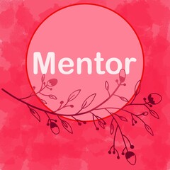 Mentor Pink Floral Element Circle Text
