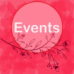 Events Pink Floral Element Circle Text

