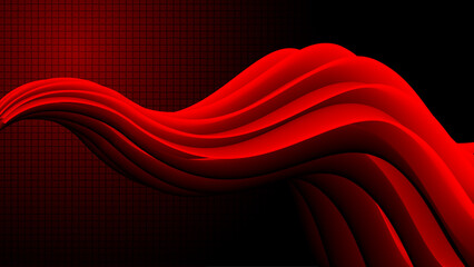 dark and red waves abstract banner design. Elegant wavy  background
