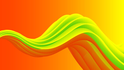 green and orange waves abstract banner design. Elegant wavy  background