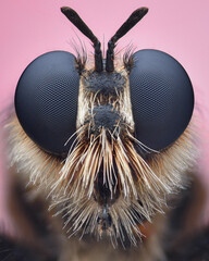 Portrait of a Bumblebee Robberfly (Laphria flava)