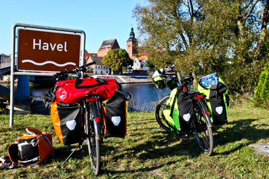 Bicycle Traveling at the River Havel