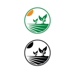 farm design, farm logo, leaf icon, farm logo design vector