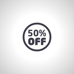 Up to 50% off sale promotion icon. discounts icon