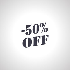 Up to 50% off sale promotion icon. discounts icon