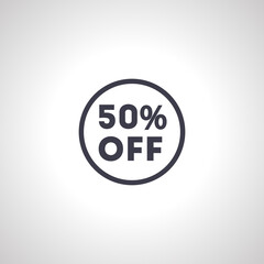 Up to 50% off sale promotion icon. discounts icon