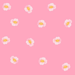 seamless pink background with flowers