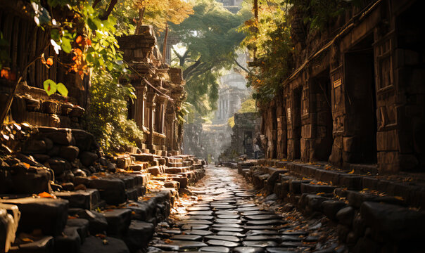 Natural landscape temples of the ancient civilization of Cambodia.